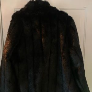 Fur (faux) black jacket NEW Large